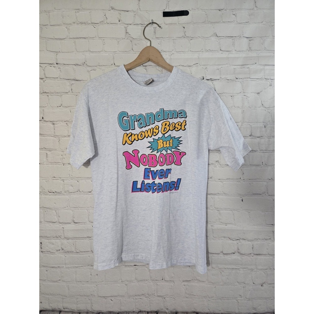 90s Vtg cal cru t shirt Single Stitch Funny GRANDMA KNOWS BEST adult Lg